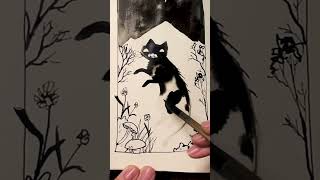 Oh did a black cat just cross your path? Sorry. #inkwash #timelapseart #blackclover