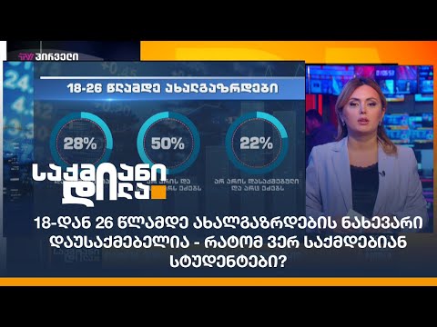 18-დან 26 წლამდე ახალგაზრდების ნახევარი დაუსაქმებელია - რატომ ვერ საქმდებიან სტუდენტები?