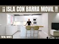 Cocinas blanco MATE con isla y barra madera CJR