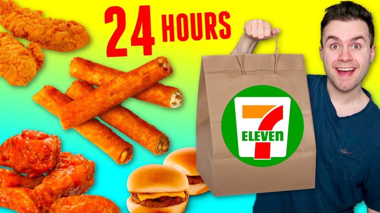 I only ate 7-Eleven FOOD for 24 HOURS CHALLENGE! - YouTube