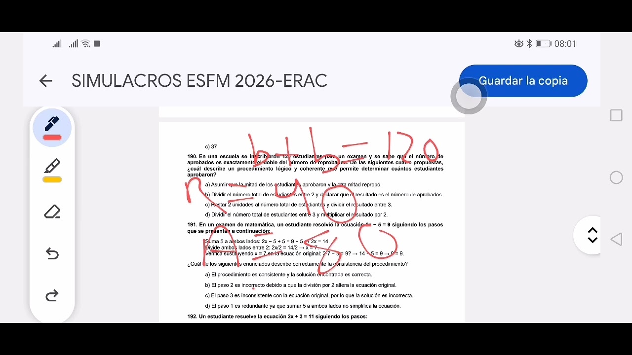 Resolviendo el examen RAZONAMIENTO MATEMÁTICO ESFM PARTE 4 SIMULACRO 