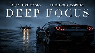 Deep Focus Radio 24/7 - Blue Hour Coding | Live Synthwave for Work, Study & Night Coding