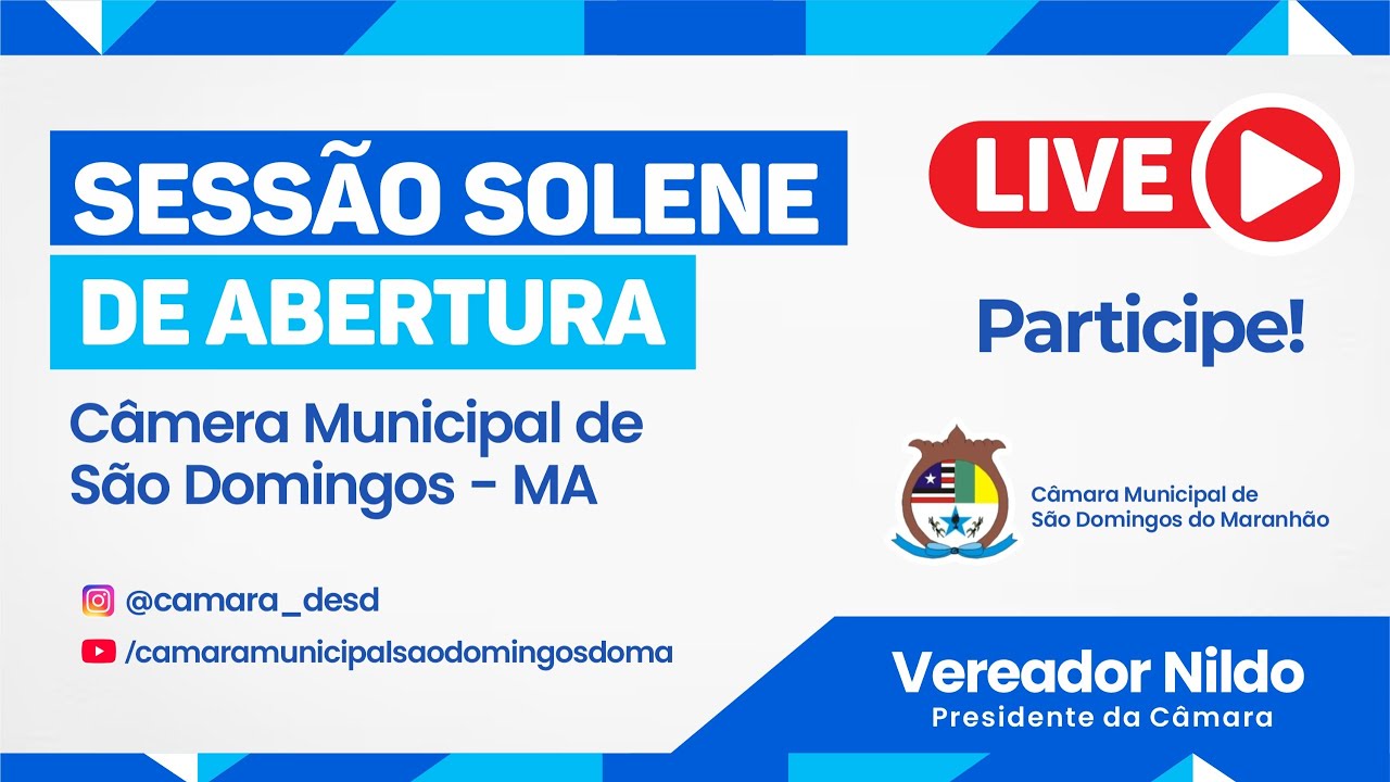 Sessão Solene de Abertura da Câmara Municipal de São Domingos- MA  - 11/02/2026