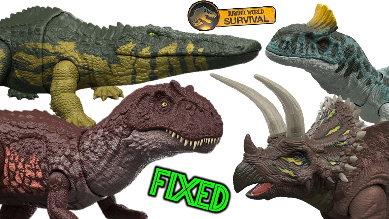 I fixed the Wave 2 Jurassic world survival wild Roar figures - YouTube