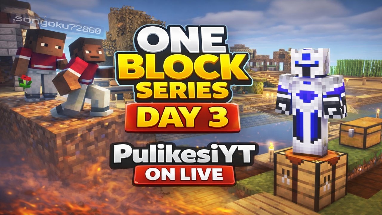Minecraft One Block Series Minecraft One Block Series 🔥Day-3 | PulikesiYT On Live #minecraft # ...