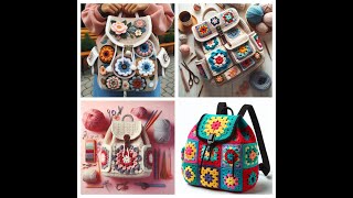 CUTE CROCHET GRANNY SQUARE BACKPACKS🥰