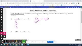 Combustion Predicting Worksheet Example