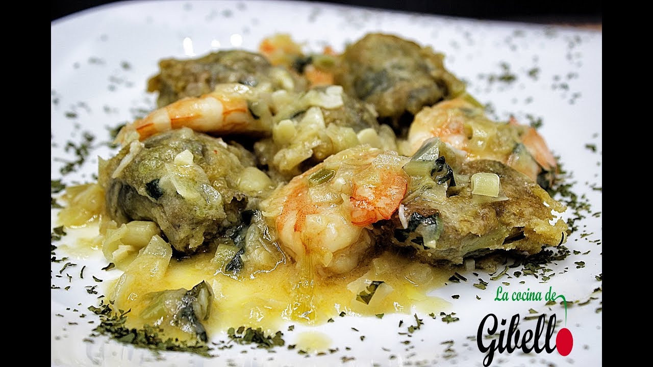 Alcachofas con Langostinos