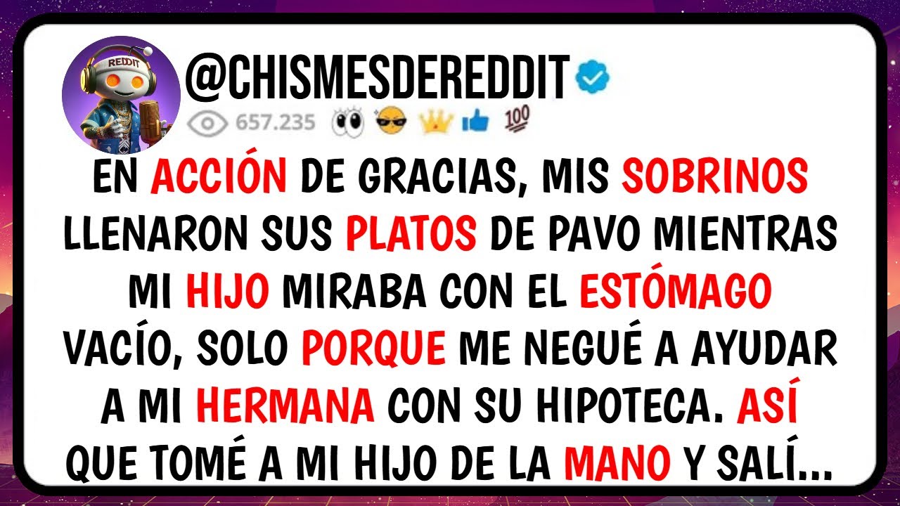 En ACCIÓN de Gracias, Mis SOBRINOS Llenaron sus PLATOS De Pavo Mientras Mi HIJO Miraba Con el...