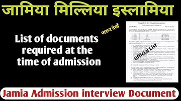 Jamia interview list of documents 2023 Jamia UG PG Diploma 2023 Jamia millia islamia entrance result