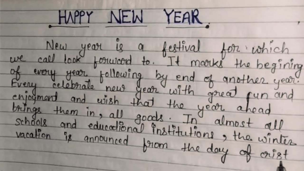 new year celebration essay for class 2