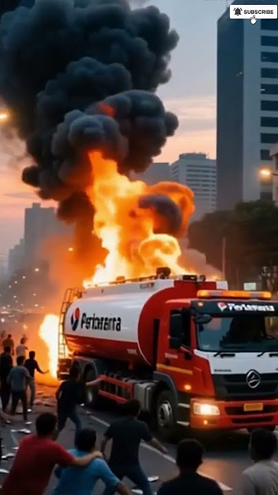 Truk Tangki Pertamina Terbakar ! Pemadam Kebakaran Berjuang Padamkan Api #viral