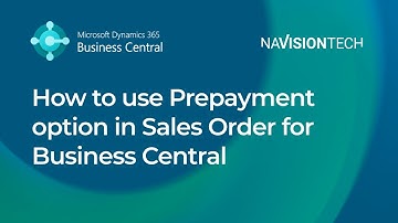 How to use Prepayment option in Sales Order for Business Central