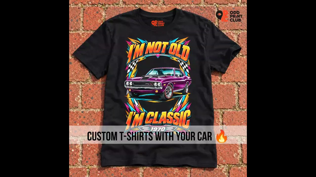 Your Classic Car on a T-Shirt?! 🚗🏁 The Perfect Gift! #shorts  #oddprintclub #tshirt #classiccars