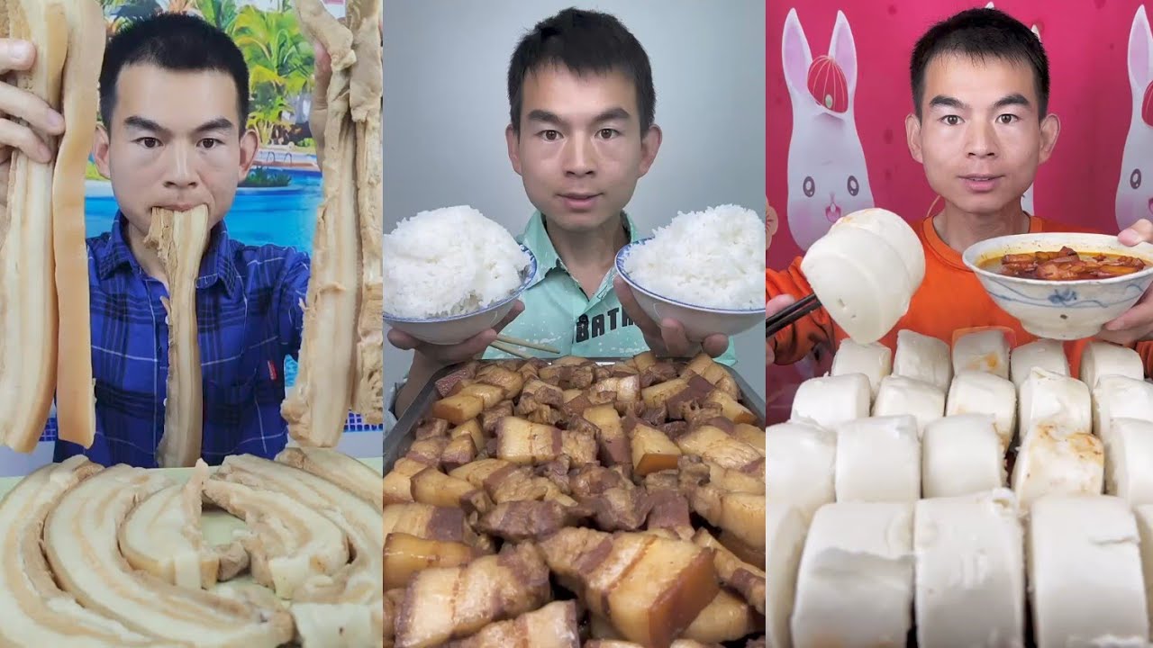 Mukbang Foodie Meat 🍖🥓 Pork Chicken 🍗 Noodles 🍜 with Chinese food 