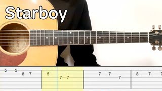 The Weeknd - Starboy (Easy Guitar Tabs Tutorial)