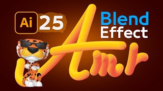 25 - تطبيق تأثيرات مبهره باستخدام أداة الدمج فى الاليستريتور - BLEND TOOL in Adobe Illustrator