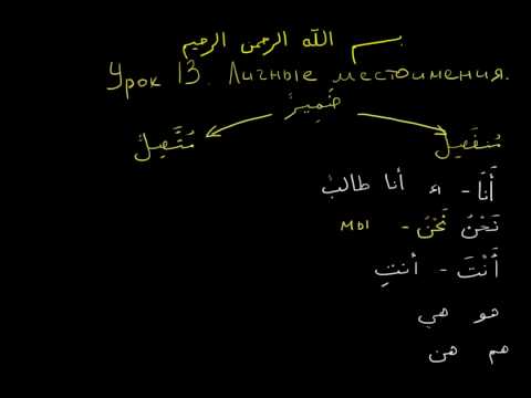 Арабский язык. урок 13.Личные местоимения