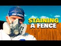 How to stain a fence. Spraying a fence with an airless paint sprayer. How to stain a fence. Spraying a fence with an airless paint sprayer.