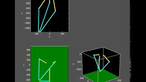MatLab Delta Robot Animation - front view / top view