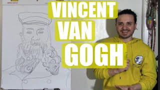 How To Draw Joseph Roulin By Van Gogh Van Gogh Drawing Tutorial