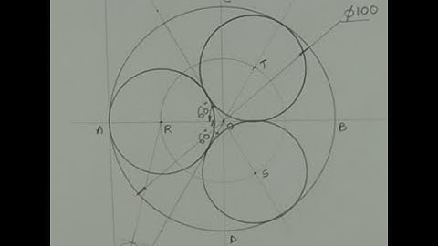 How to draw 3 equal circles inside a circle - Engineering drawing - Technical drawing