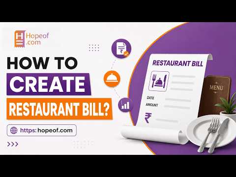 How to Generate a Restaurant Bill Online | Food Receipt Generator