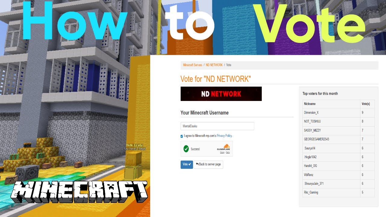 How To Vote in Minecraft Server | How To Use vote Plugin - YouTube