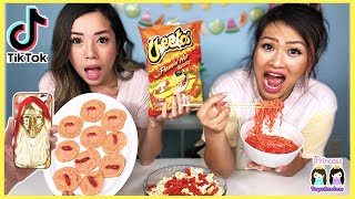 ... thi and pham are eating hot cheetos get a message from the tik tok