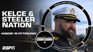 Jason Kelce hangs with Steeler Nation & waves Terrible Towel in Pittsburgh | Monday Night Countdown