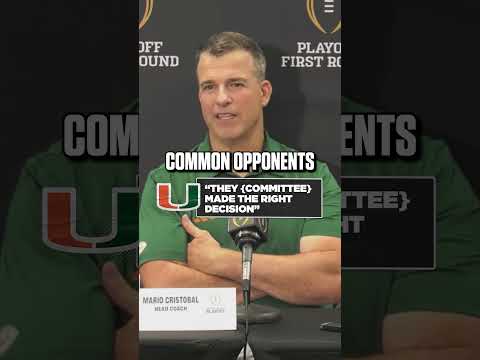 Mario Cristobal on what Miami's result today said about committee's decision to put them in ⬇️ #CFB