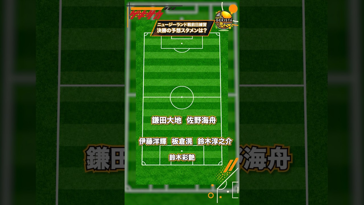 キリン杯決勝ニュージーランド戦の予想スタメンは？【日本代表練習レポート】 #shorts #サッカー #サッカー日本代表 #ゲキスタ