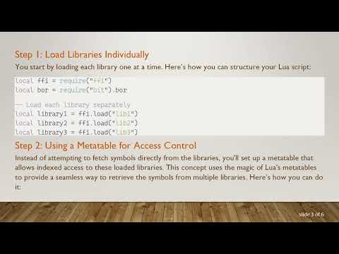 Loading Multiple Libraries with ffi.load in LuaJIT: How to Manage It Effectively