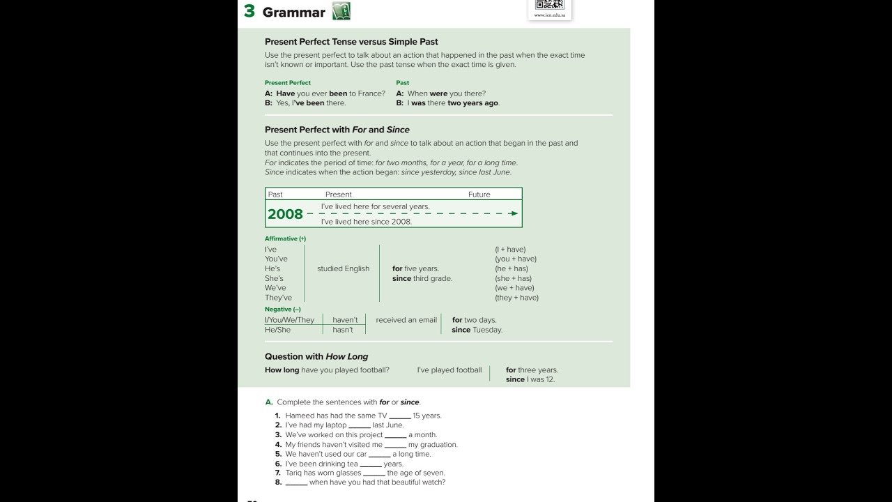 Super Goal 5  5 Since When? 3  Grammar