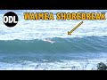 Waimea shorebreak on a gun waimea bay morning  biggest day of swell  raw surf footage