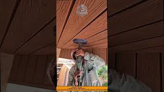 Precision Circular Hole Cutting Process on Wood Pattern Ceiling Panels Using an Electric Hole Cutter