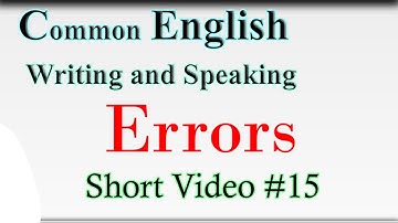 Common English writing and speaking errors and mistakes Part 15|Quick Correction