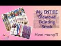 My diamond painting stash 2023  every kit i own after two years of diamond painting