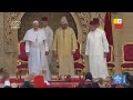 Cérémonie de bienvenue du pape François au Maroc