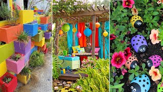 37+ Bright DIY Painted Garden Decoration Ideas for a Colorful Yard | DIY Gardening