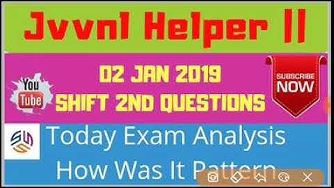 Jvvnl helper 2 exam analysis || 2 jan 2019 || shift 02 || 👍👍|| #Study_Skill_Success
