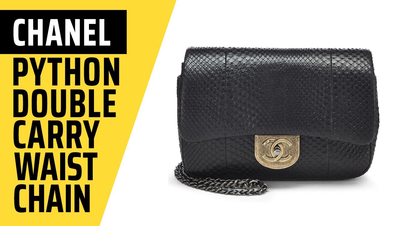 CHANEL Pre-Loved Black Python Double Carry Waist Chain Flap Review 