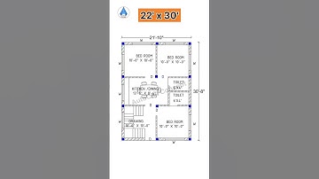 22x30 House Plan | 22 by 30 Home Plan | Small House Design #shorts #homedesign #architecture