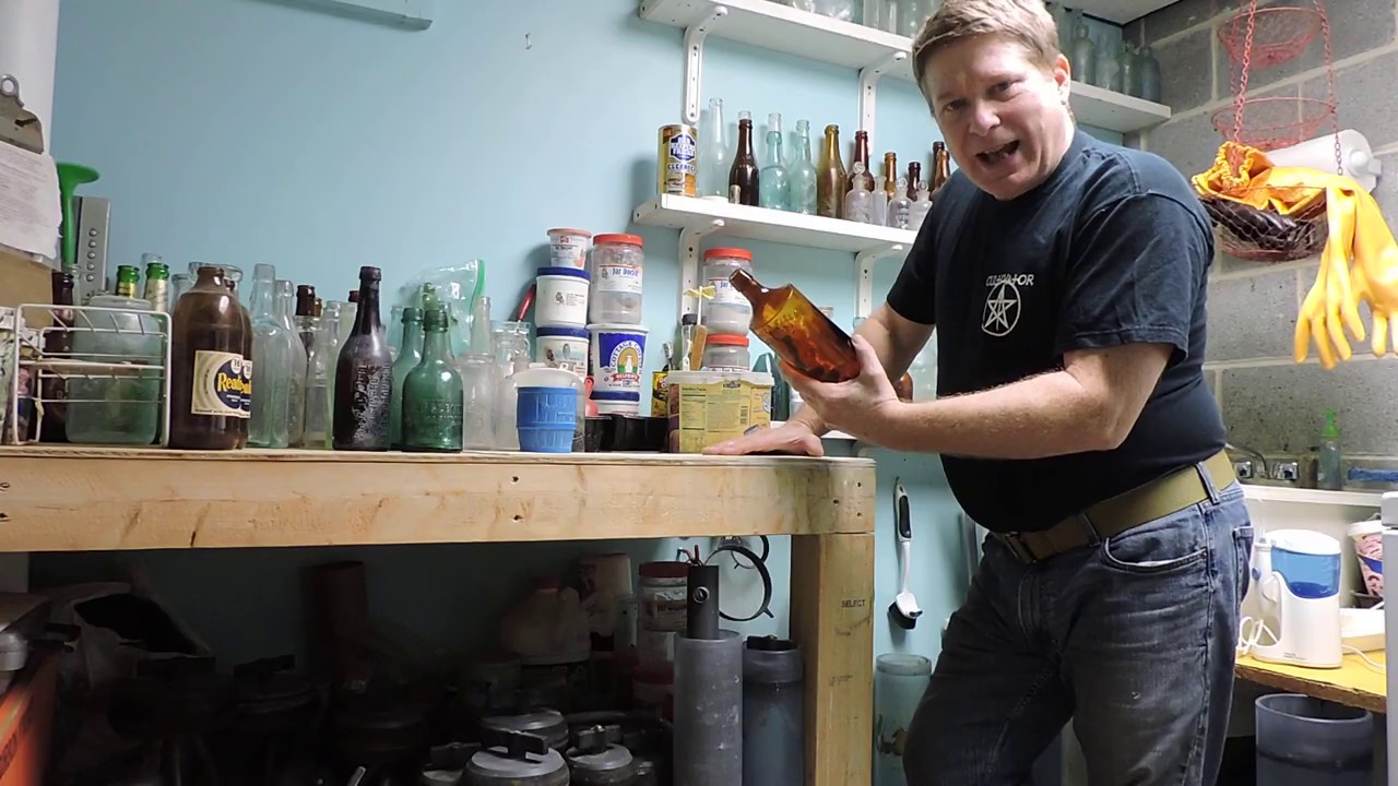 ANTIQUE BOTTLE TUMBLING / CLEANING 101 How to load a bottle for
