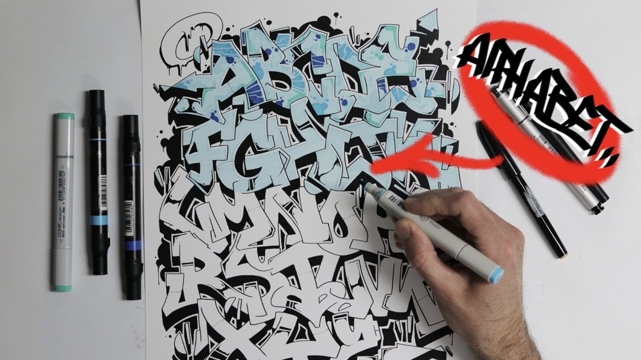 Drawing A Graffiti Alphabet #graffiti #alphabet #graffitialphabet
