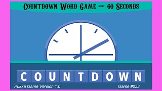 Countdown Word Game – Random Letters – 60 Seconds Game #33
