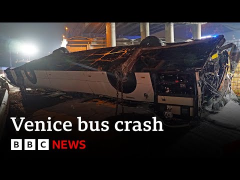 Venice tourist bus plunges from bridge, killing 21 - BBC News @BBCNews