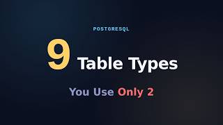 PostgreSQL Has 9 Types of Tables, Ranked by How Often You'll Actually Use Them