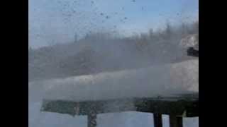 .45-70 muzzle blast vs snow - slow motion