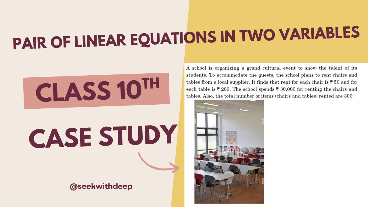Pair of Linear equations in two variables 🔥| Case Study Class 10 Maths | CBSE Board Exam 2026